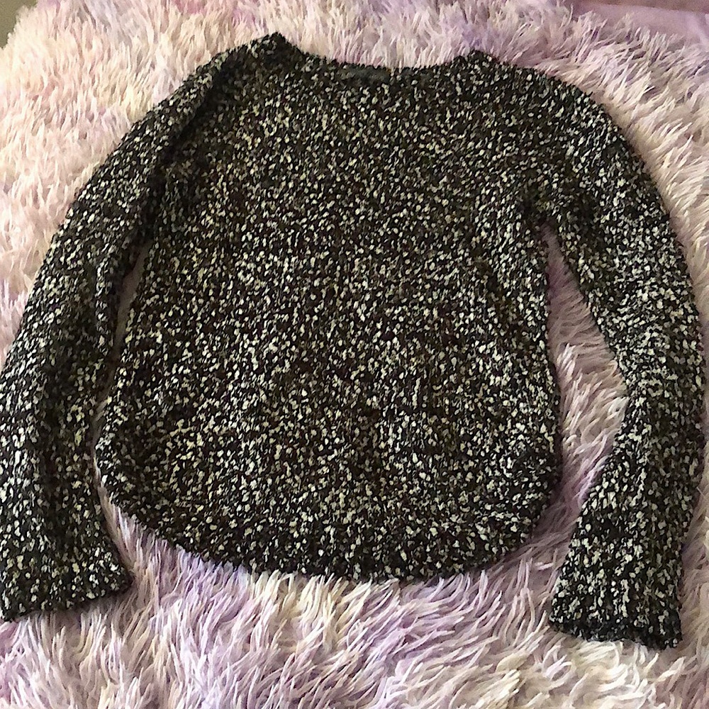 Black and white fuzzy sweater SIZE SMALL Almost Famous